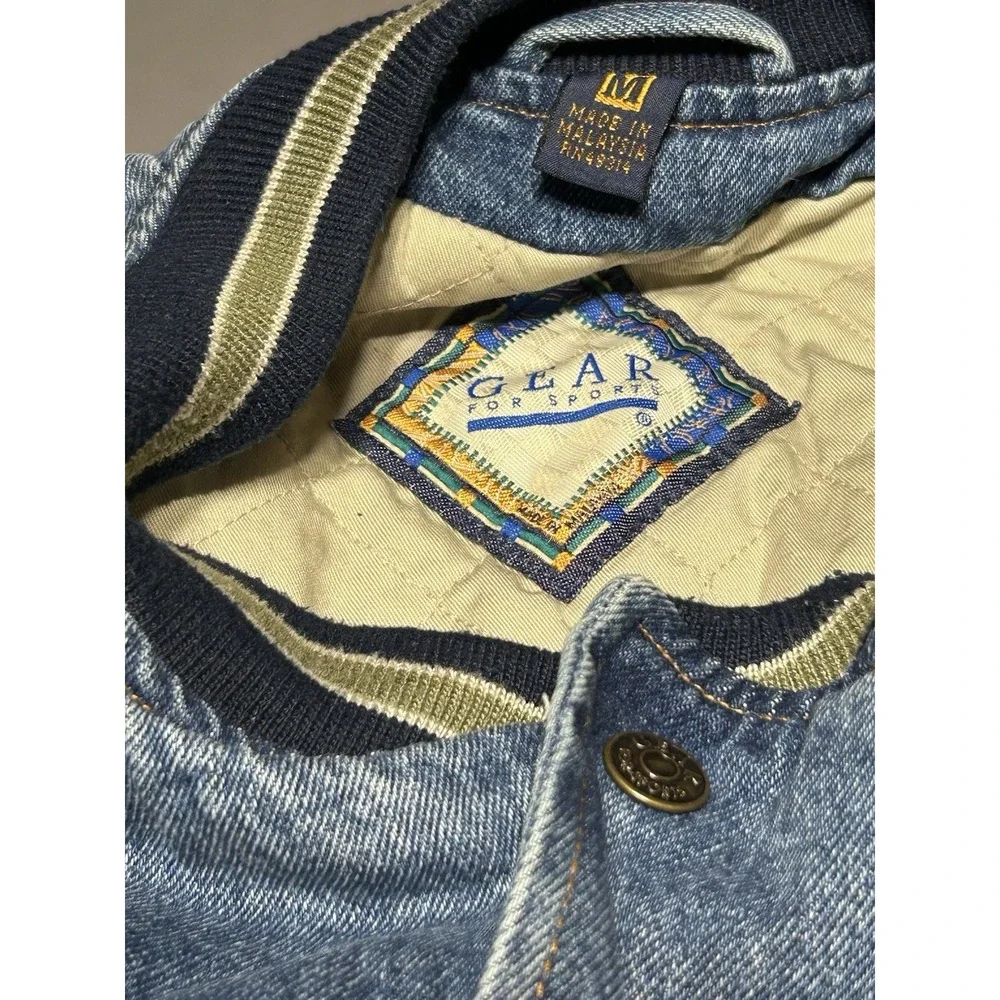 Jack Daniels Denim Varsity Jacket Bomber Medium FLAWLESS Collectors 90s VINTAGE
